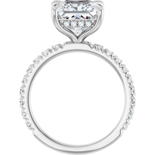 Claw-Prong Hidden Halo-Style Engagement Ring Image 2 Michael Szwed Jewelers Longmeadow, MA