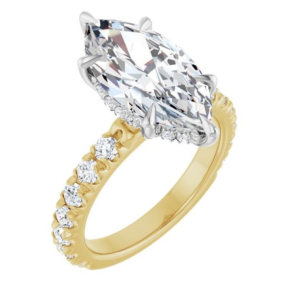 Claw-Prong Hidden Halo-Style Engagement Ring