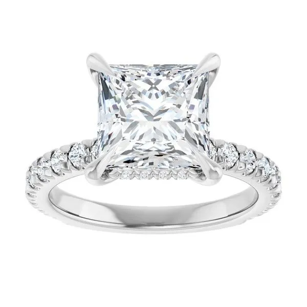 Claw-Prong Hidden Halo-Style Engagement Ring Image 3 House of Silva Wooster, OH