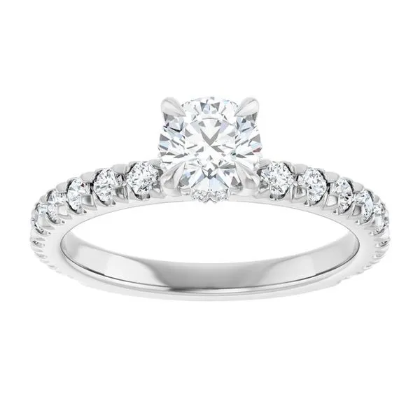 Claw-Prong Hidden Halo-Style Engagement Ring Image 3 Northwood Jewelers Northwood, OH