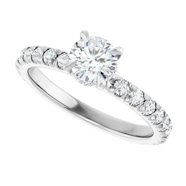Claw-Prong Hidden Halo-Style Engagement Ring Image 5 Hudson Valley Goldsmith New Paltz, NY
