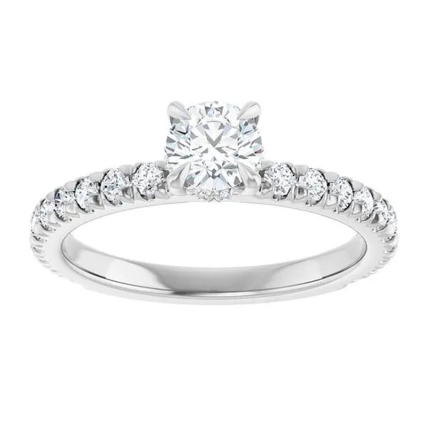 Claw-Prong Hidden Halo-Style Engagement Ring Image 3 Don's Jewelry & Design Washington, IA