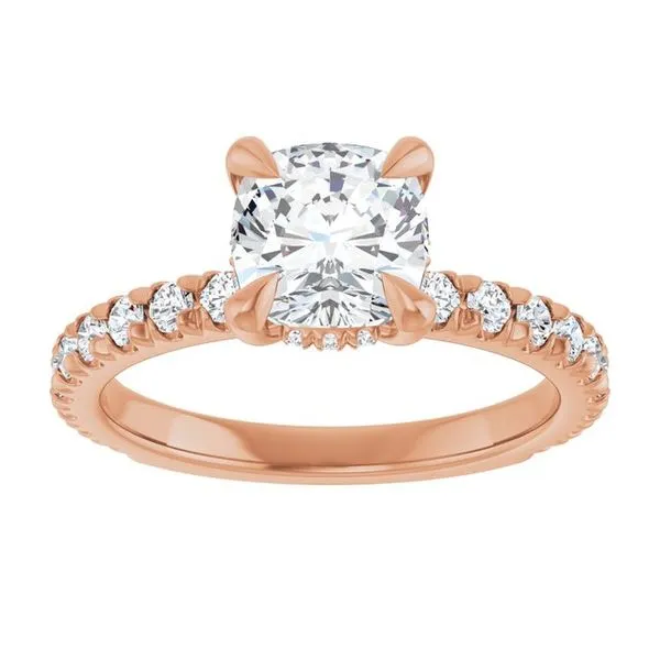 Claw-Prong Hidden Halo-Style Engagement Ring Image 3 Ocean View Jewelers Millville, DE