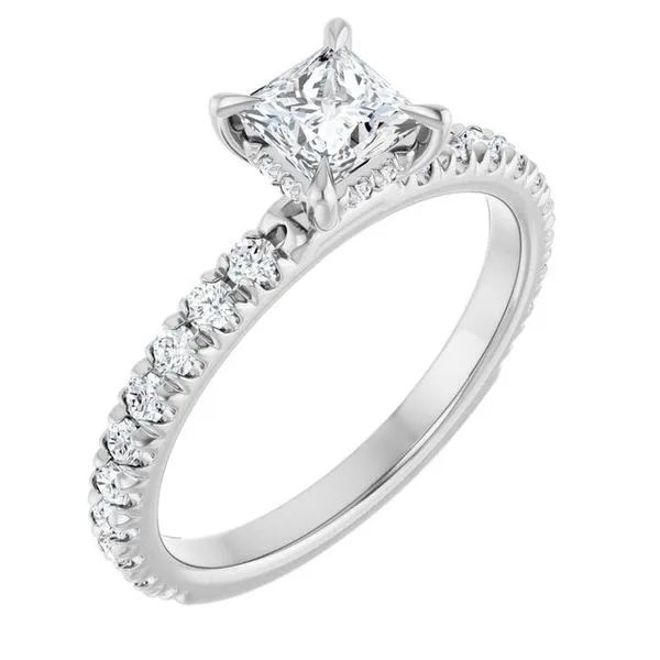 Claw-Prong Hidden Halo-Style Engagement Ring Don's Jewelry & Design Washington, IA
