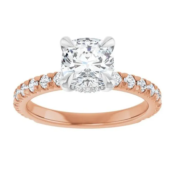 Claw-Prong Hidden Halo-Style Engagement Ring Image 3 Austin's Fine Diamonds & Jewelry Lyndhurst, NJ