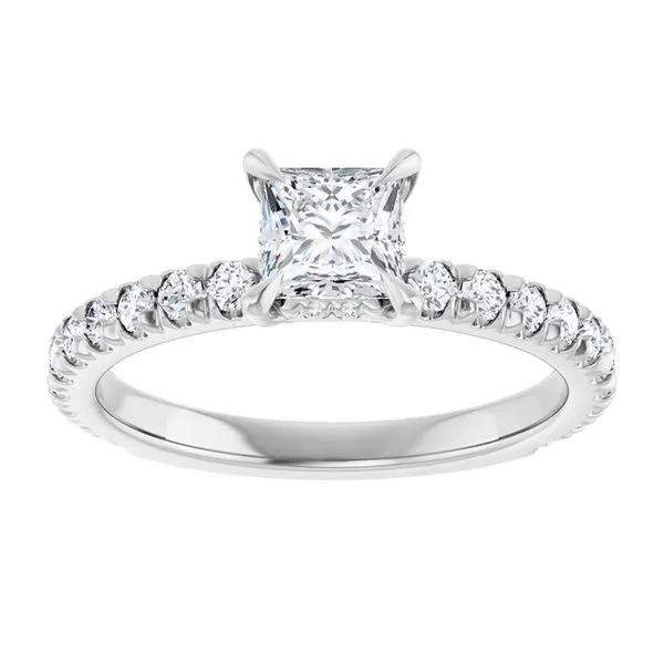 Claw-Prong Hidden Halo-Style Engagement Ring Image 3 Ocean View Jewelers Millville, DE