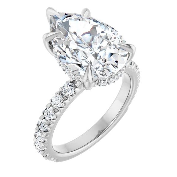 Claw-Prong Hidden Halo-Style Engagement Ring