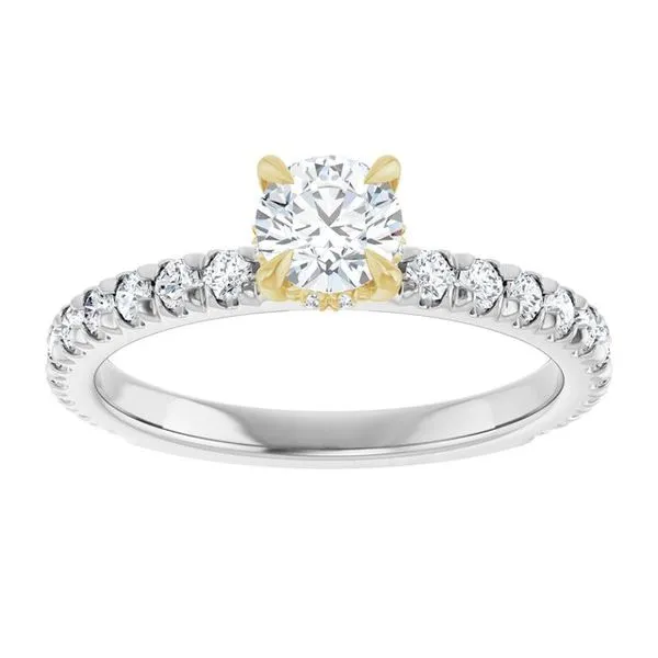 Claw-Prong Hidden Halo-Style Engagement Ring Image 3 Hudson Valley Goldsmith New Paltz, NY