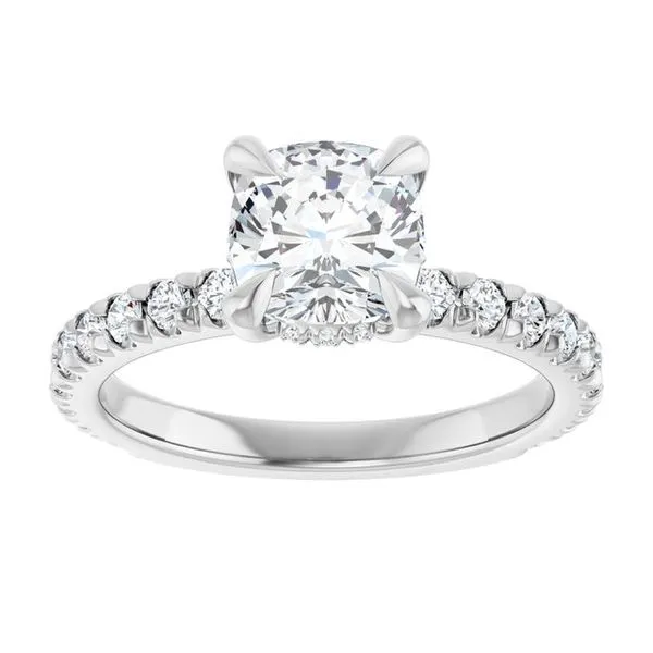 Claw-Prong Hidden Halo-Style Engagement Ring Image 3 Austin's Fine Diamonds & Jewelry Lyndhurst, NJ