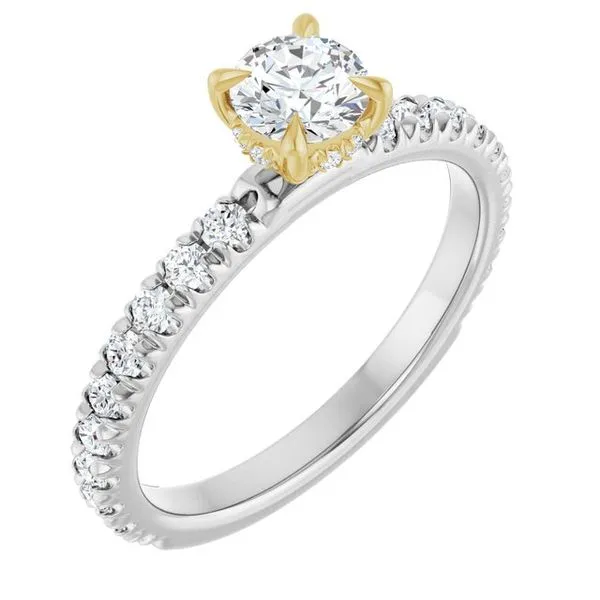 Claw-Prong Hidden Halo-Style Engagement Ring JF Jones Jewelers Rochester, NY