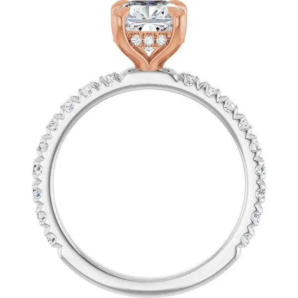 Claw-Prong Hidden Halo-Style Engagement Ring Image 2 Don's Jewelry & Design Washington, IA