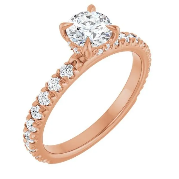 Claw-Prong Hidden Halo-Style Engagement Ring J. West Jewelers Round Rock, TX