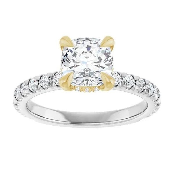 Claw-Prong Hidden Halo-Style Engagement Ring Image 3 Hudson Valley Goldsmith New Paltz, NY