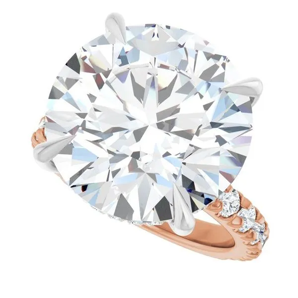 Claw-Prong Hidden Halo-Style Engagement Ring Image 5 Hudson Valley Goldsmith New Paltz, NY