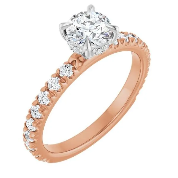 Claw-Prong Hidden Halo-Style Engagement Ring JF Jones Jewelers Rochester, NY