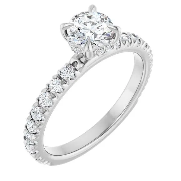 Claw-Prong Hidden Halo-Style Engagement Ring