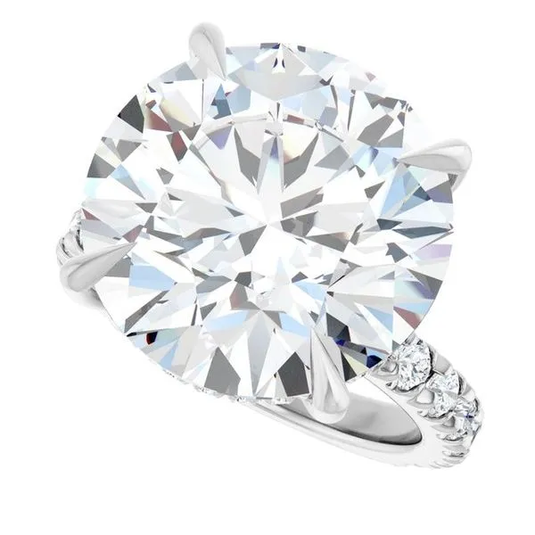 Claw-Prong Hidden Halo-Style Engagement Ring Image 5 Don's Jewelry & Design Washington, IA