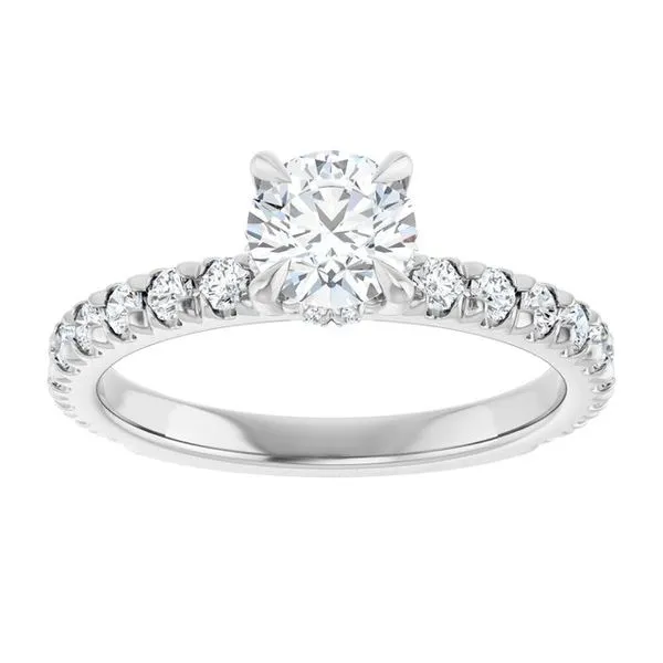 Claw-Prong Hidden Halo-Style Engagement Ring Image 3 Don's Jewelry & Design Washington, IA