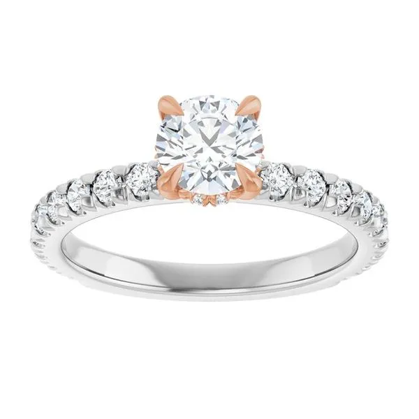 Claw-Prong Hidden Halo-Style Engagement Ring Image 3 Arezzo Jewelers Elmwood Park, IL