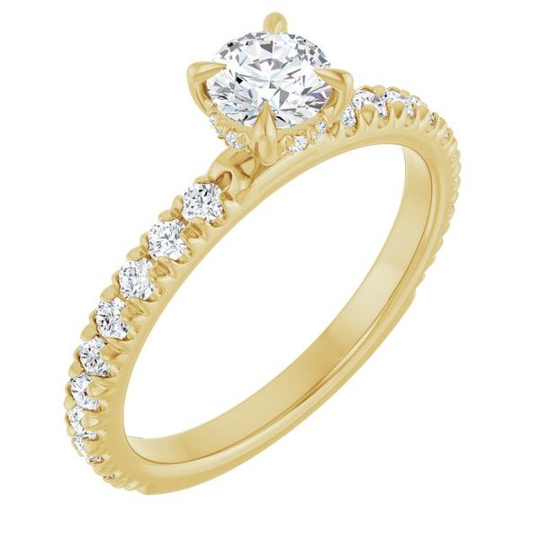 Claw-Prong Hidden Halo-Style Engagement Ring