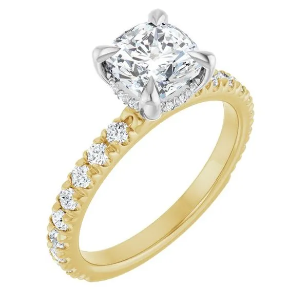 Claw-Prong Hidden Halo-Style Engagement Ring JF Jones Jewelers Rochester, NY