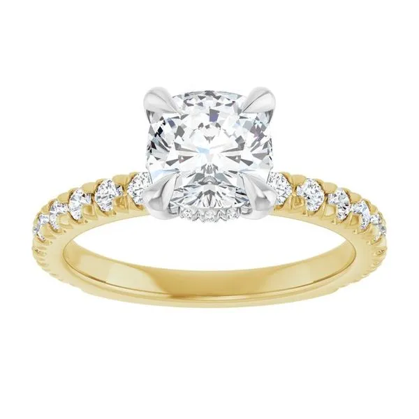 Claw-Prong Hidden Halo-Style Engagement Ring Image 3 Michael Szwed Jewelers Longmeadow, MA