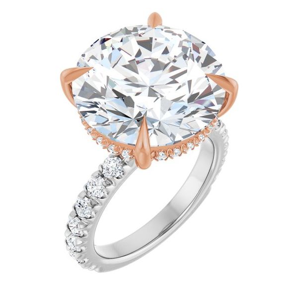 Claw-Prong Hidden Halo-Style Engagement Ring