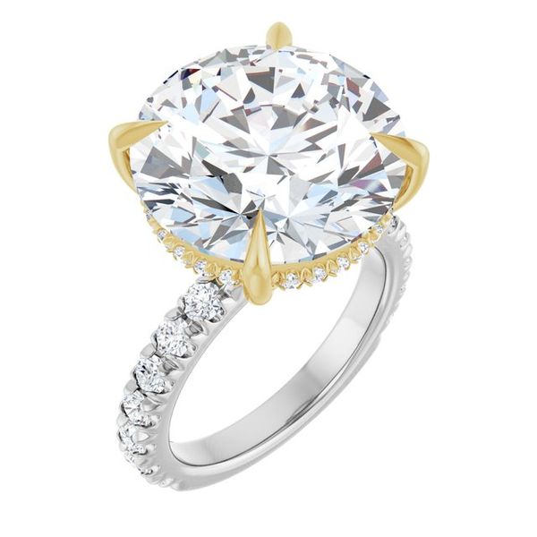 Claw-Prong Hidden Halo-Style Engagement Ring
