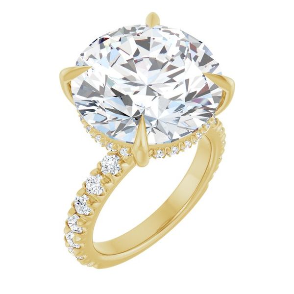 Claw-Prong Hidden Halo-Style Engagement Ring