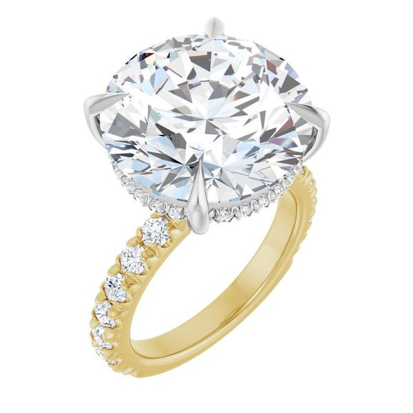 Claw-Prong Hidden Halo-Style Engagement Ring