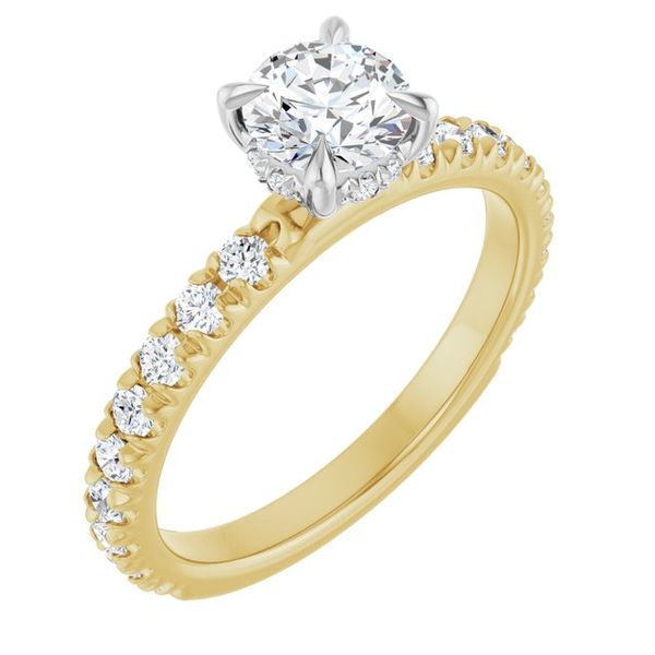 Claw-Prong Hidden Halo-Style Engagement Ring