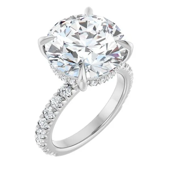 Claw-Prong Hidden Halo-Style Engagement Ring Futer Bros Jewelers York, PA