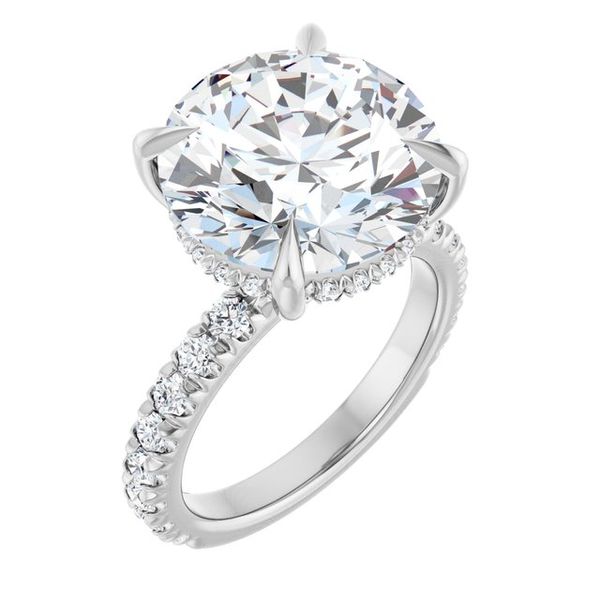 Claw-Prong Hidden Halo-Style Engagement Ring