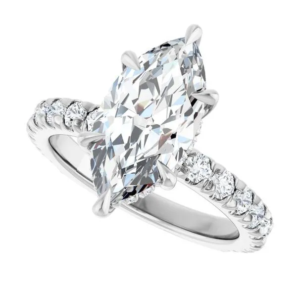 Claw-Prong Hidden Halo-Style Engagement Ring Image 5 Don's Jewelry & Design Washington, IA