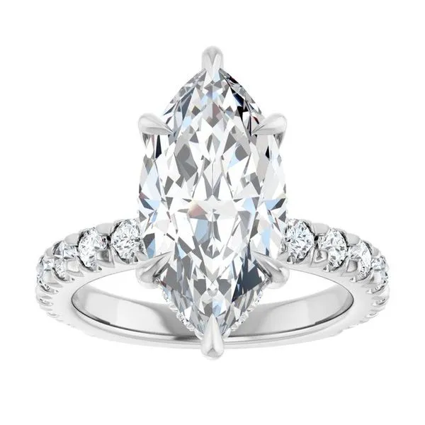 Claw-Prong Hidden Halo-Style Engagement Ring Image 3 Don's Jewelry & Design Washington, IA