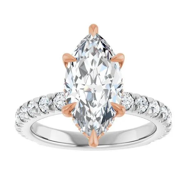 Claw-Prong Hidden Halo-Style Engagement Ring Image 3 Hudson Valley Goldsmith New Paltz, NY