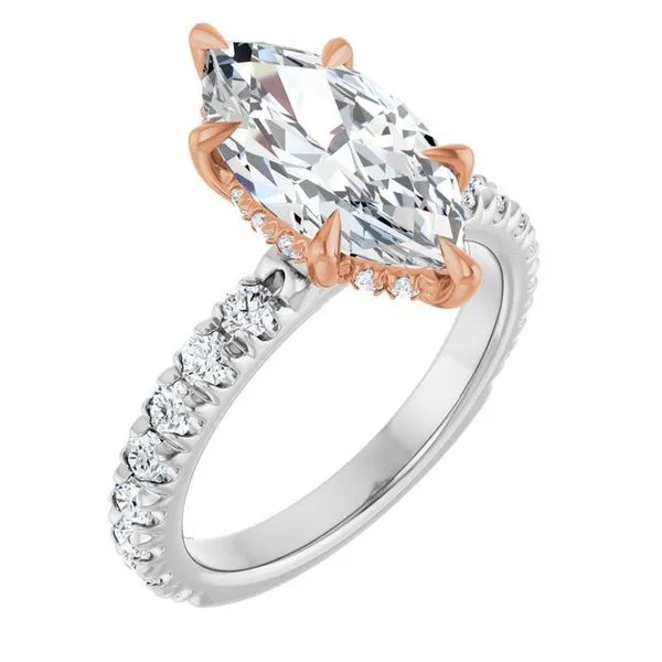 Claw-Prong Hidden Halo-Style Engagement Ring Northwood Jewelers Northwood, OH