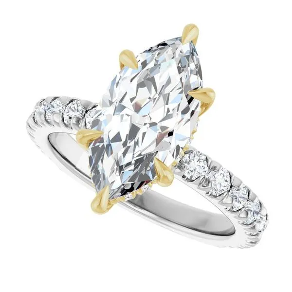 Claw-Prong Hidden Halo-Style Engagement Ring Image 5 Hudson Valley Goldsmith New Paltz, NY