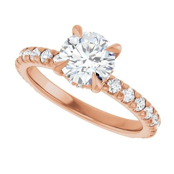 Claw-Prong Hidden Halo-Style Engagement Ring Image 5 Hudson Valley Goldsmith New Paltz, NY