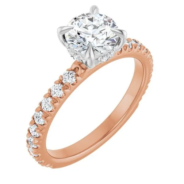 Claw-Prong Hidden Halo-Style Engagement Ring