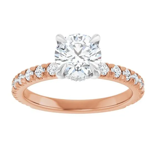 Claw-Prong Hidden Halo-Style Engagement Ring Image 3 Michael Szwed Jewelers Longmeadow, MA