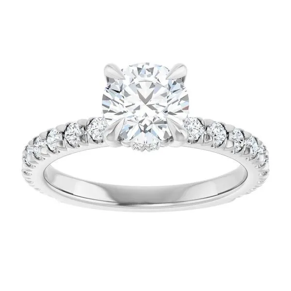 Claw-Prong Hidden Halo-Style Engagement Ring Image 3 Don's Jewelry & Design Washington, IA