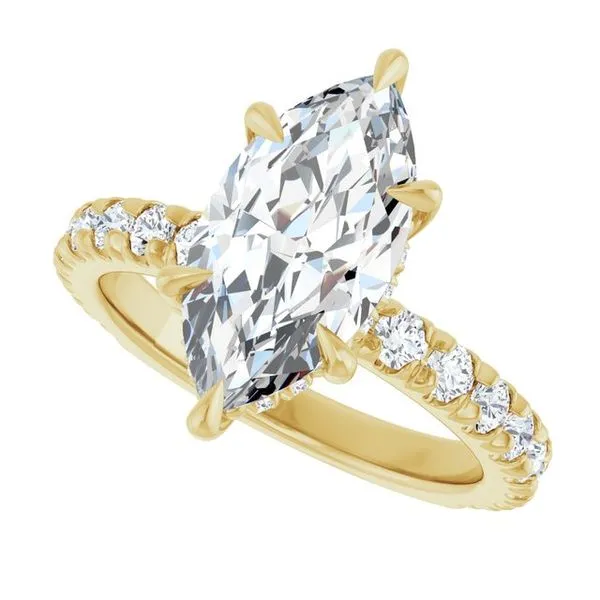 Claw-Prong Hidden Halo-Style Engagement Ring Image 5 Don's Jewelry & Design Washington, IA