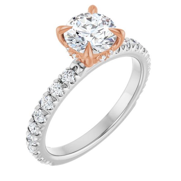 Claw-Prong Hidden Halo-Style Engagement Ring