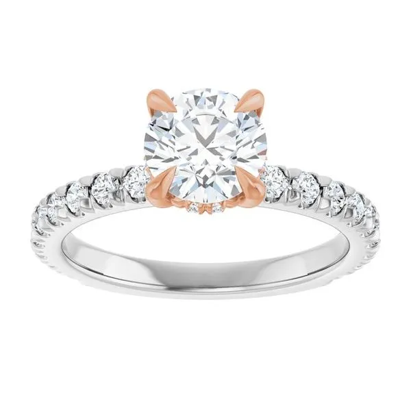 Claw-Prong Hidden Halo-Style Engagement Ring Image 3 Don's Jewelry & Design Washington, IA