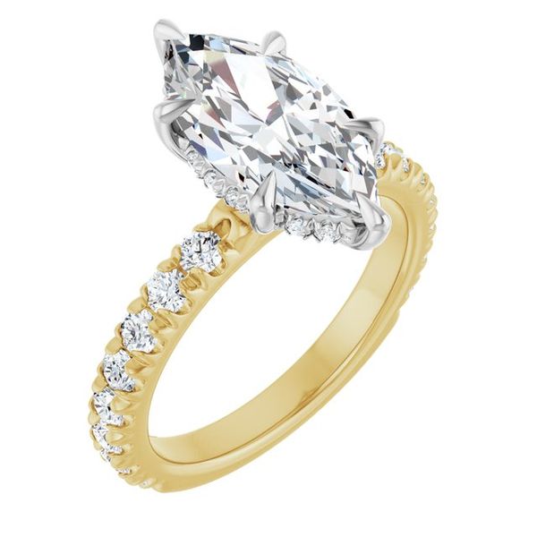 Claw-Prong Hidden Halo-Style Engagement Ring