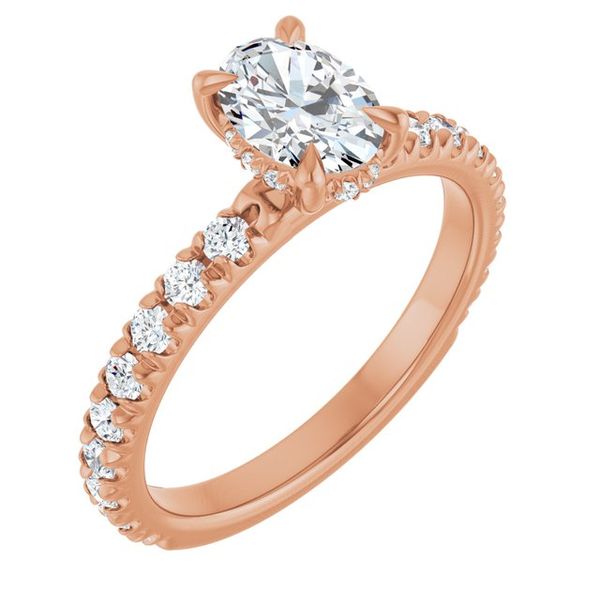 Claw-Prong Hidden Halo-Style Engagement Ring