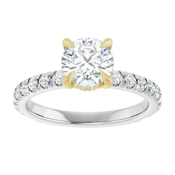 Claw-Prong Hidden Halo-Style Engagement Ring Image 3 The Jewelry Source El Segundo, CA