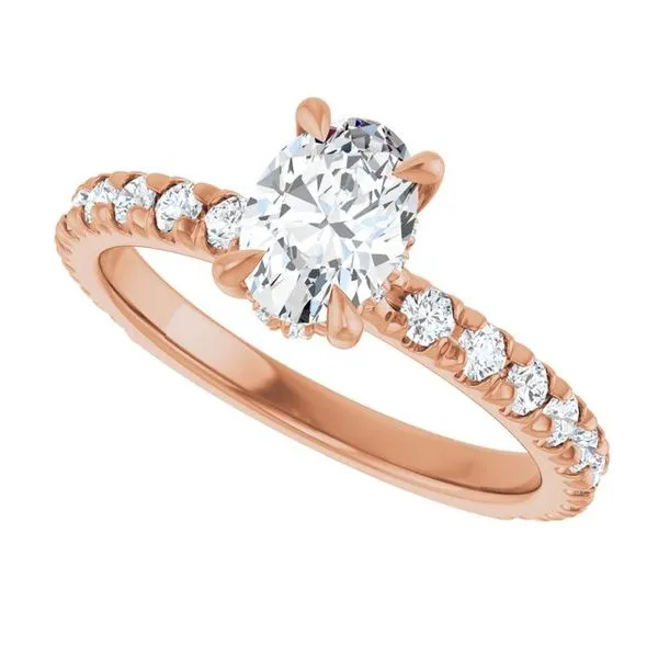 Claw-Prong Hidden Halo-Style Engagement Ring Image 5 Hudson Valley Goldsmith New Paltz, NY