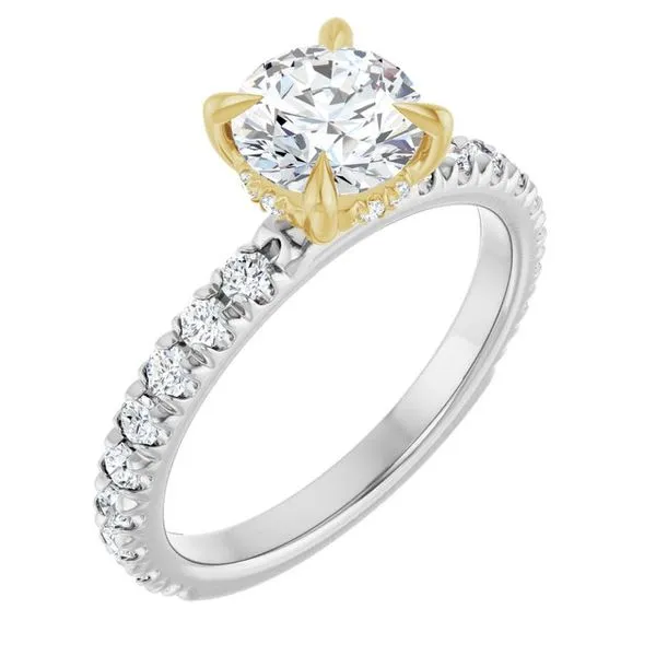 Claw-Prong Hidden Halo-Style Engagement Ring JF Jones Jewelers Rochester, NY